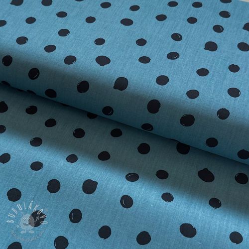 Bavlnená látka Draw dots Snoozy steel blue