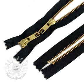 Zips kovový nedeliteľný 2 bežce 56 cm black/gold