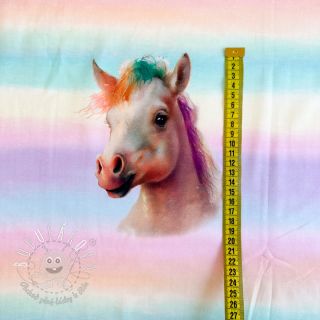 Úplet Unicorn pastel rainbow PANEL digital print