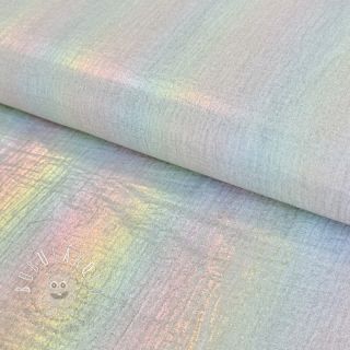 Dvojitá gázovina/mušelín FOIL Rainbow multicolour