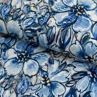 Úplet VISCOSE LYCRA HEAVY Pretty in blue design B digital print