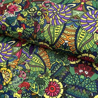 Úplet VISCOSE LYCRA HEAVY Ornamental design D digital print