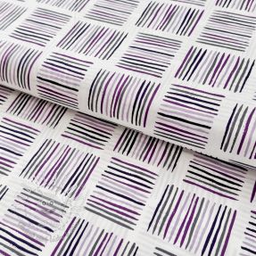 Bavlnená látka Square stripes Snoozy violet