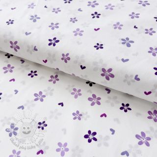 Bavlnená látka Flowers Snoozy violet