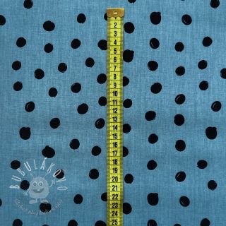 Bavlnená látka Draw dots Snoozy steel blue