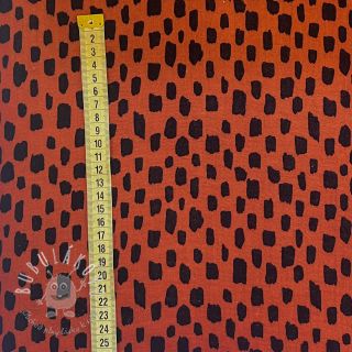 Dvojitá gázovina/mušelín Pencil pattern dark rust