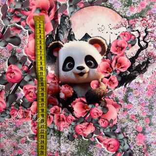 Dekoračná látka KIDS BACKPACK Sakura Panda PANEL