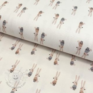 Úplet Bunny buddies white digital print