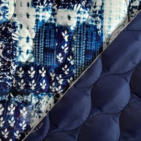 Prešívaná látka VELVET Patchwork navy digital print