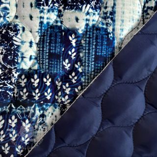 Prešívaná látka VELVET Patchwork navy digital print