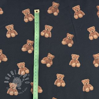 Úplet Teddy bears navy digital print ORGANIC