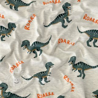 Úplet Dinosaurs ecru melange