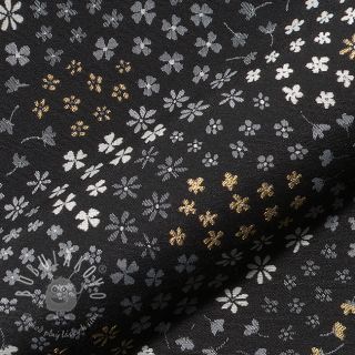 Dekoračná látka jacquard Flower Mix Sprinkle metallic deluxe