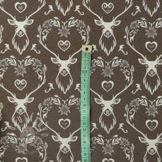 Dekoračná látka jacquard DOUBLE FACE Landhaus Deer Heart taupe