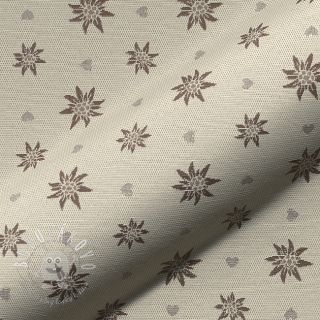 Dekoračná látka jacquard DOUBLE FACE Landhaus Edelweiss taupe