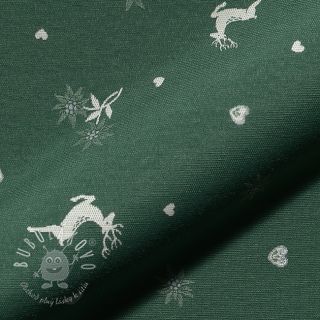 Dekoračná látka jacquard DOUBLE FACE Landhaus Mixed Icon forest green