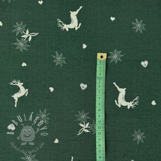 Dekoračná látka jacquard DOUBLE FACE Landhaus Mixed Icon forest green