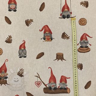 Dekoračná látka Linenlook Tomte hand drawn