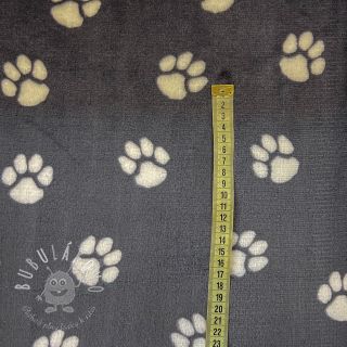 Wellness Fleece Dog paw dark grey