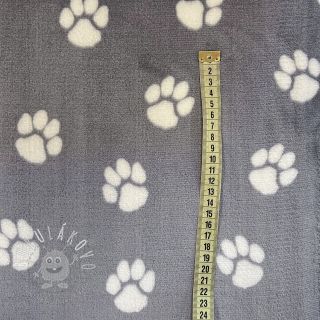 Wellness Fleece Dog paw light grey