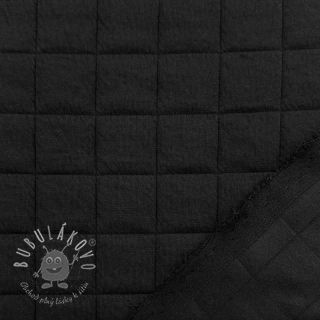 Prešívaná látka Square jacquard black