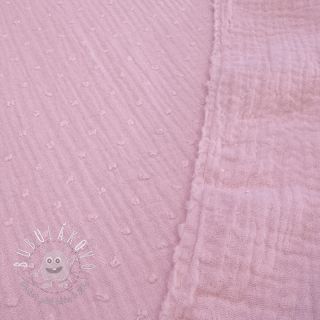 Dvojitá gázovina/mušelín DOBBY light pink