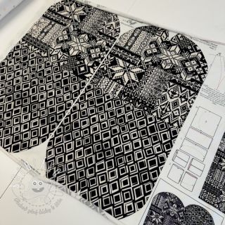 Teplákovina Winter knit PANEL SET FOR ADULTS digital print