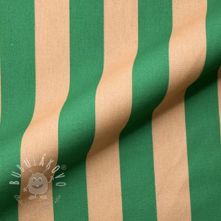 Dekoračná látka premium Joyful Basic Stripe green digital print