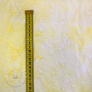 Bavlnená látka EMBROIDERY Tie-Dye yellow