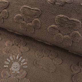 Fleece Paw prints brown