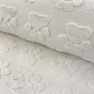 Fleece Paw prints ecru