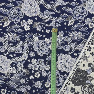 Dekoračná látka jacquard Draco indigo