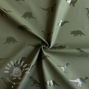 Látka na pršiplášť Dinosaurs dark green