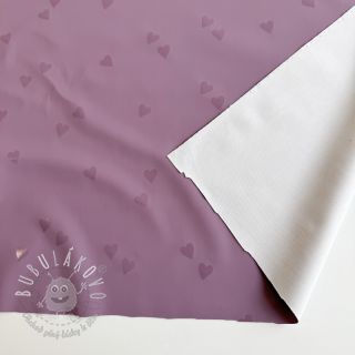 Látka na pršiplášť Hearts purple