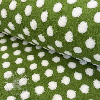 Fleece TEDDY Dots green