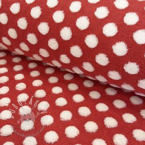 Fleece TEDDY Dots red